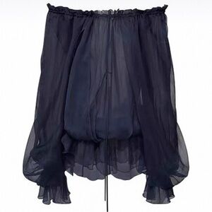Elegant Black Chiffon Skirt